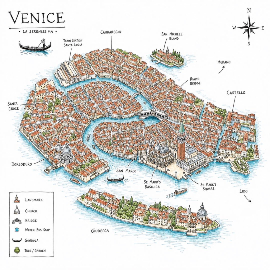 Isometric City Map in Pen and Ink — AI result, variation 2 of 4