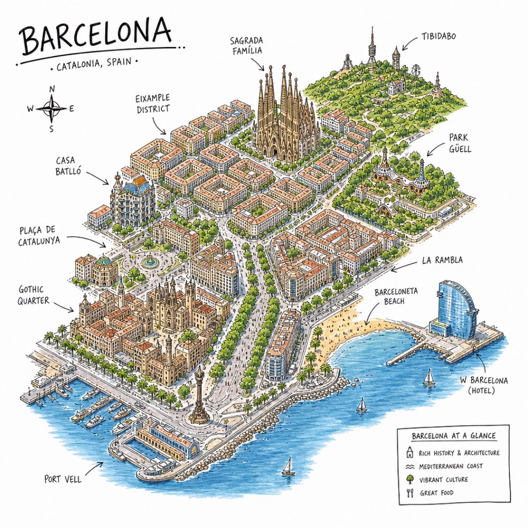 Isometric City Map in Pen and Ink — AI result, variation 3 of 4