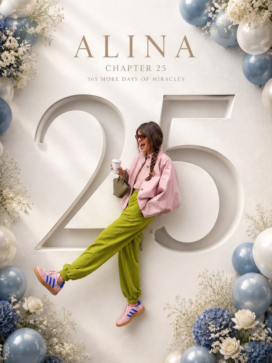 Ivory Wall Birthday Number Poster with Florals — AI result, variation 2 of 2