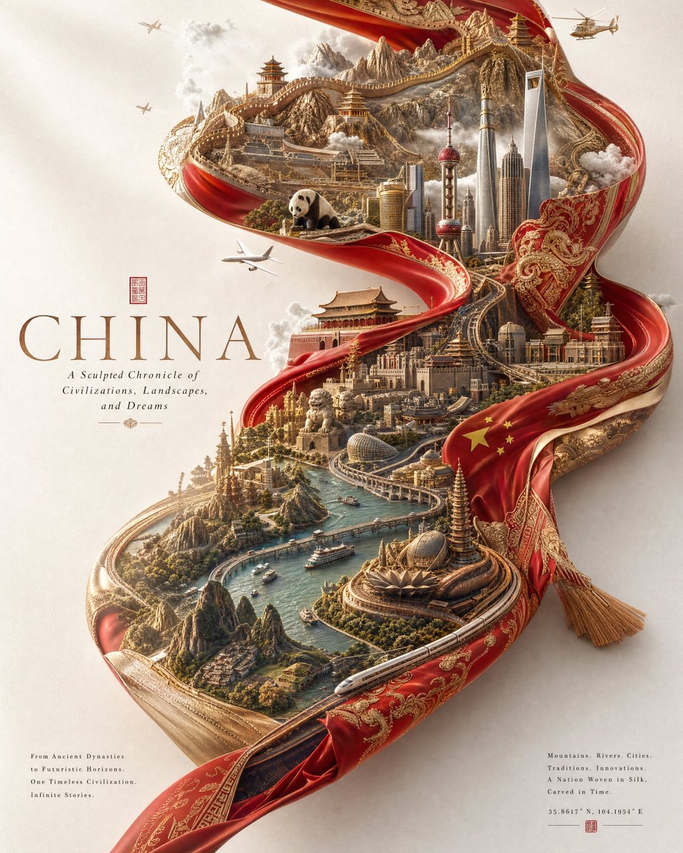 Japan Silk Ribbon Civilization Luxury Poster — AI result, variation 2 of 2