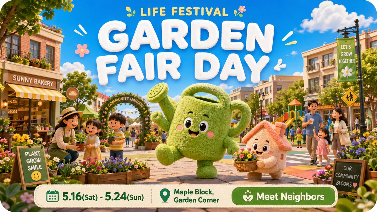 JSON Event Poster System With Fuzzy Mascots — AI result, variation 4 of 4