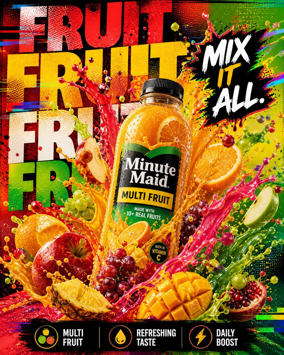 Juice Burst Product Poster With Bottle and Oranges — AI result, variation 3 of 4