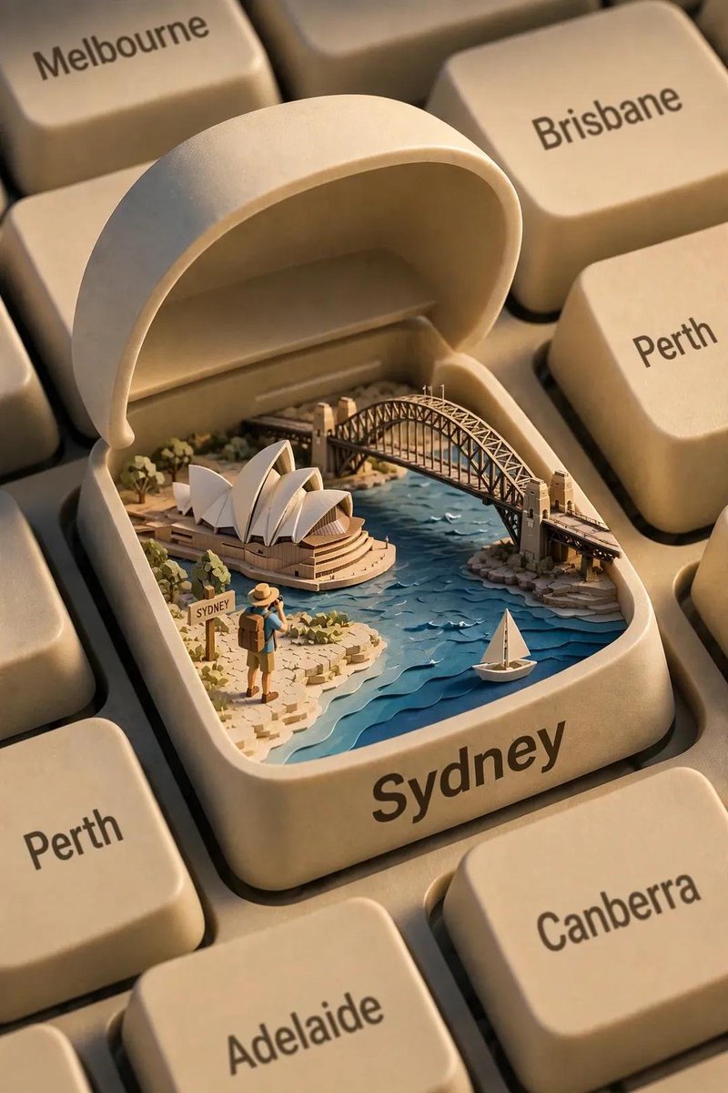 Keyboard Key Travel Diorama in Isometric Style — AI result, variation 3 of 3
