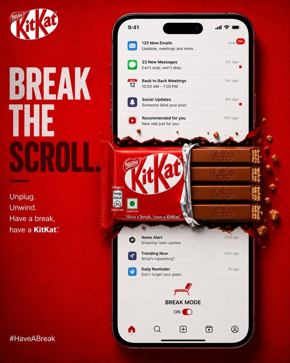 KitKat Break Interruption Poster in Red — AI result, variation 3 of 4