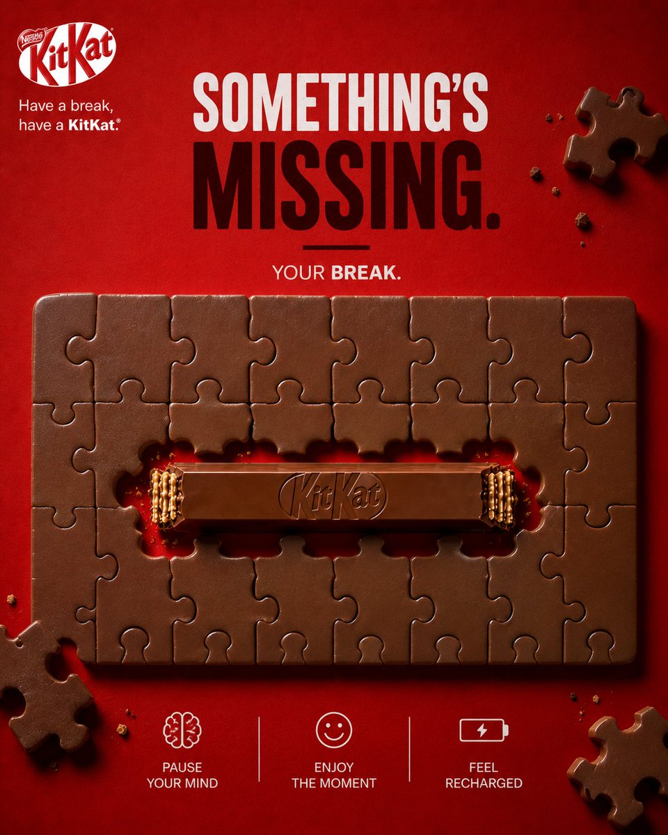 KitKat Break Interruption Poster in Red — AI result, variation 4 of 4