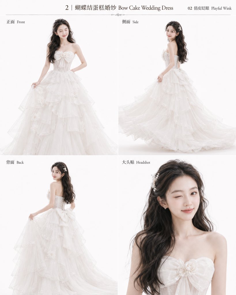 Lace Mermaid Wedding Dress Lookbook Four Panels — AI result, variation 2 of 4