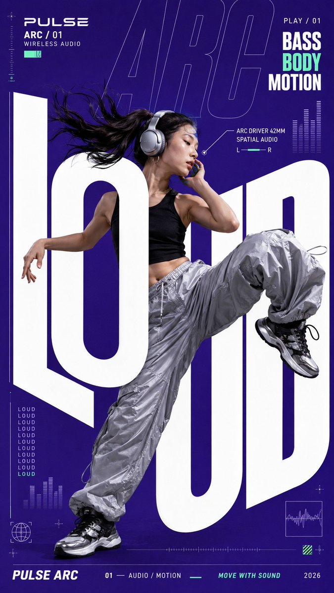 Layered Giant Letters Product Campaign Key Visual — AI result, variation 3 of 4