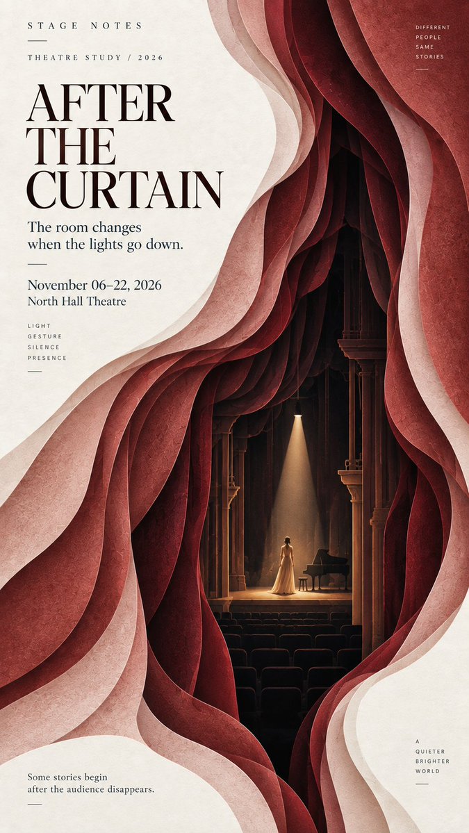 A bold single form opens into six to nine layers of matte cut paper, and the deepest layer holds a small scene with one tiny figure. Far away it reads as a…