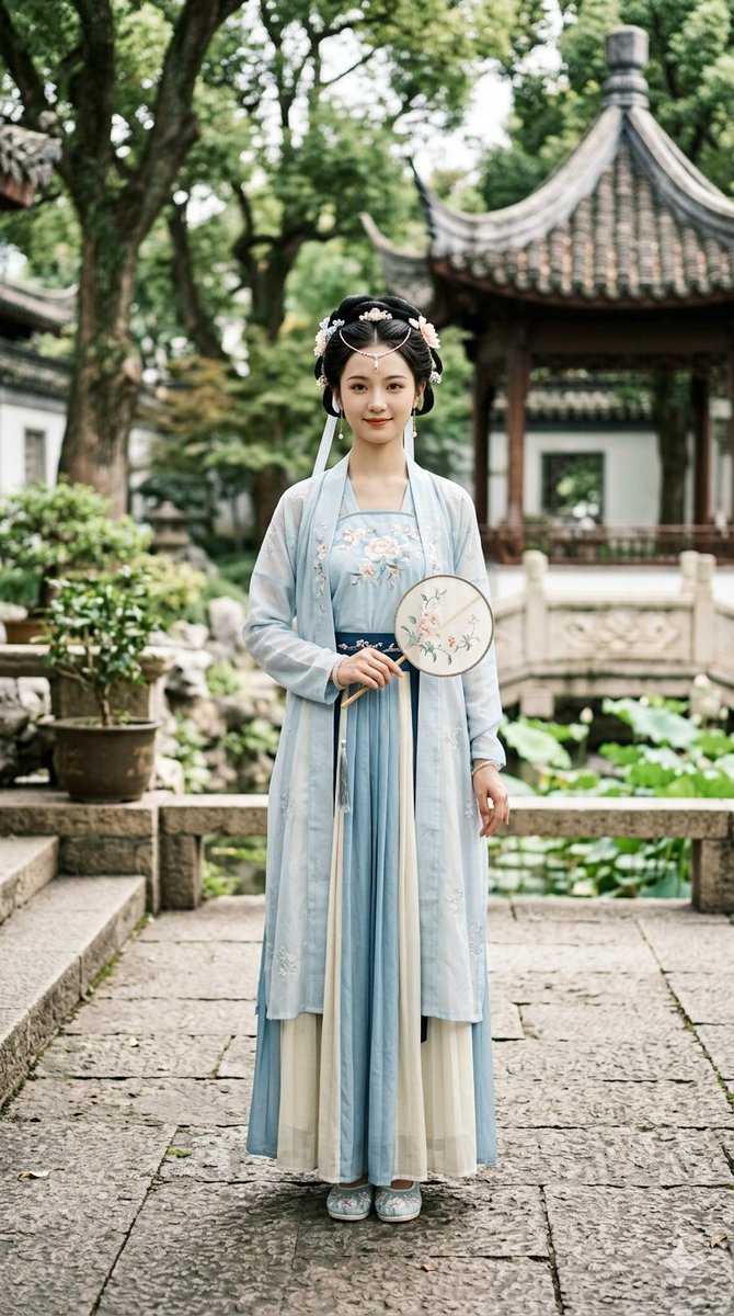 Lilac Hanfu Full-Body Portrait in Song Style — AI result, variation 3 of 4