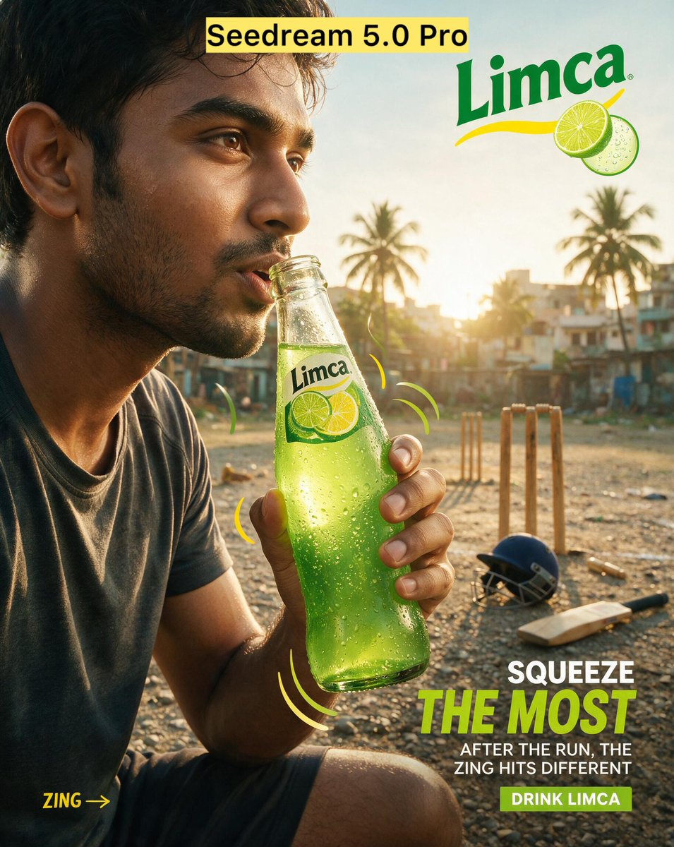 Limca Refreshment Poster with Bold Typography — AI result, variation 2 of 3