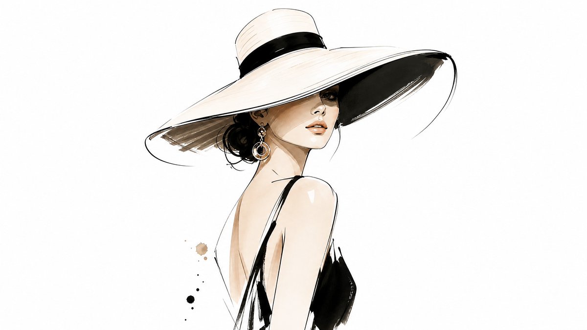 Line Art Fashion Figure for Editorial Pages — AI result, variation 3 of 4
