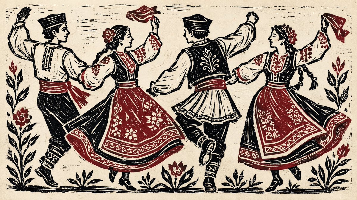 Linocut Print Illustration in Folk-Art Style — AI result, variation 2 of 4