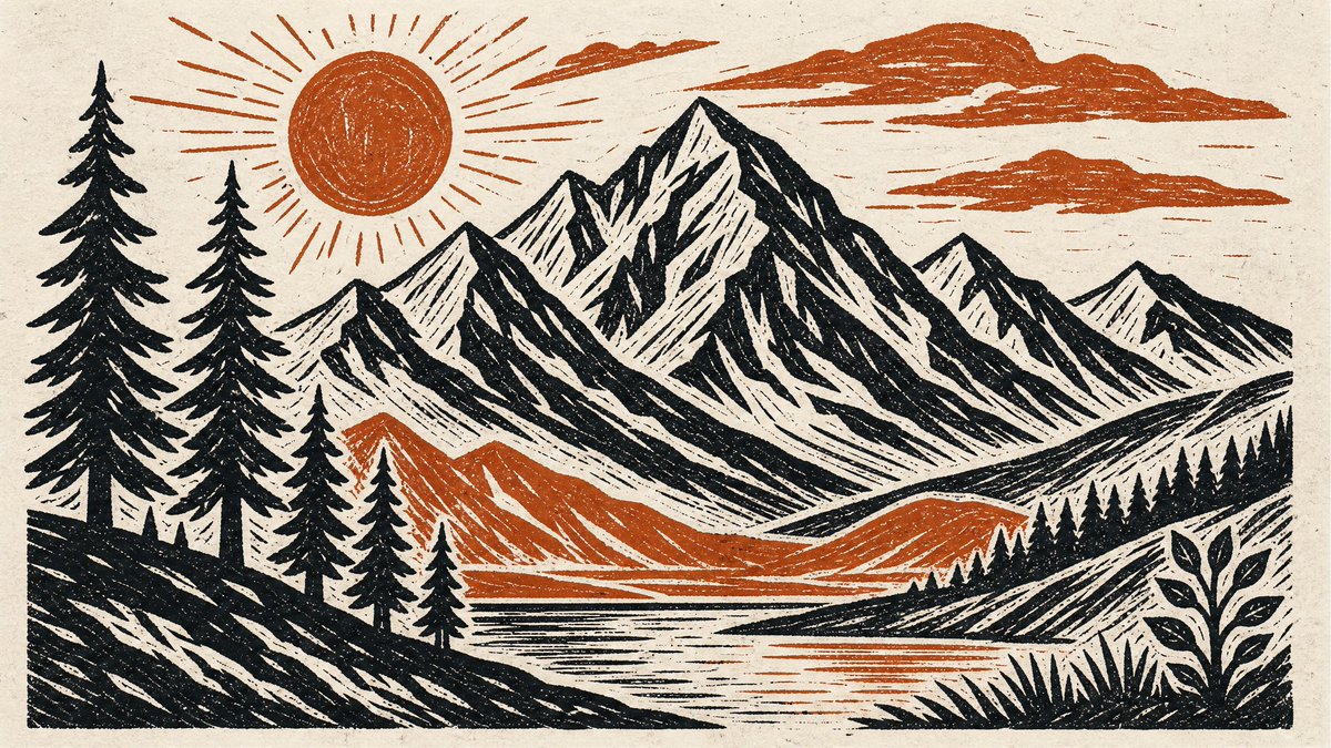 Linocut Print Illustration in Folk-Art Style — AI result, variation 4 of 4