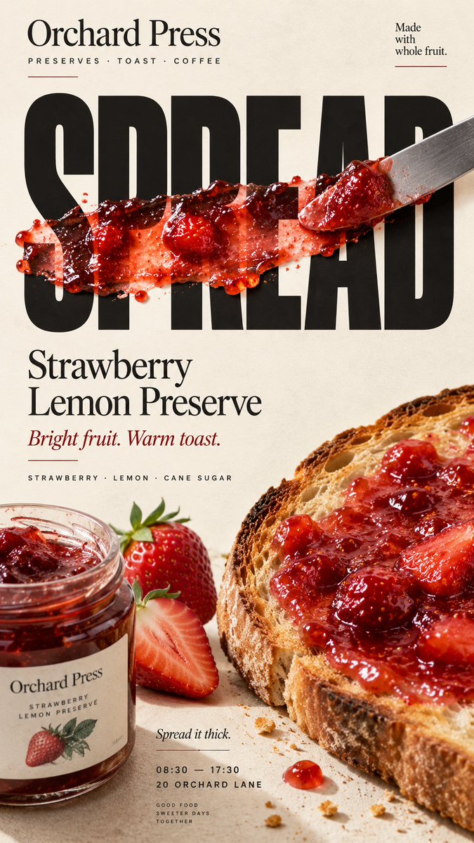 Liquid Food Typography Poster for Cafés — AI result, variation 3 of 4