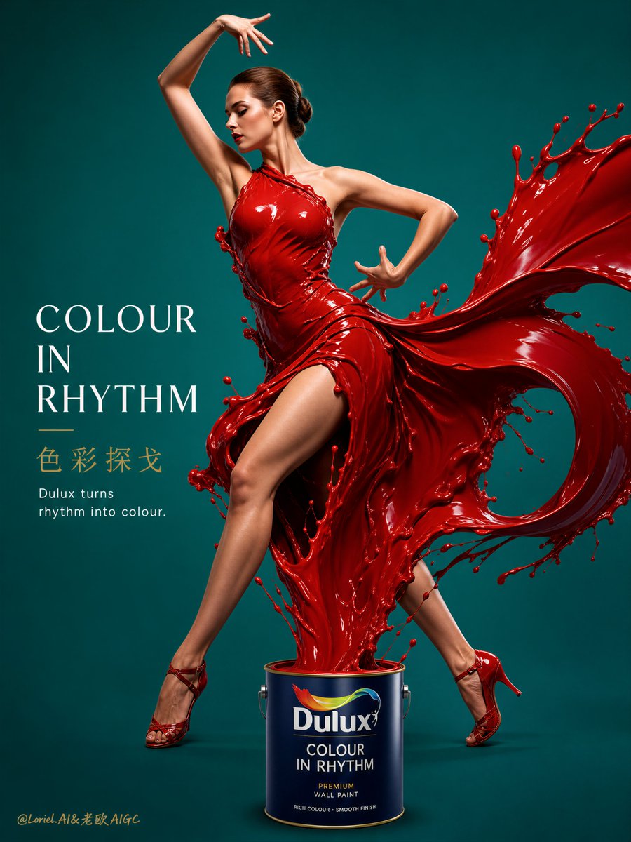 Liquid Paint Tango Dress Dulux Advertising Poster — AI result, variation 2 of 2
