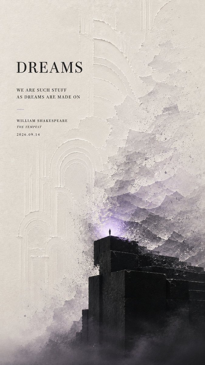 Literary Quote Poster With Sculptural Object — AI result, variation 2 of 4