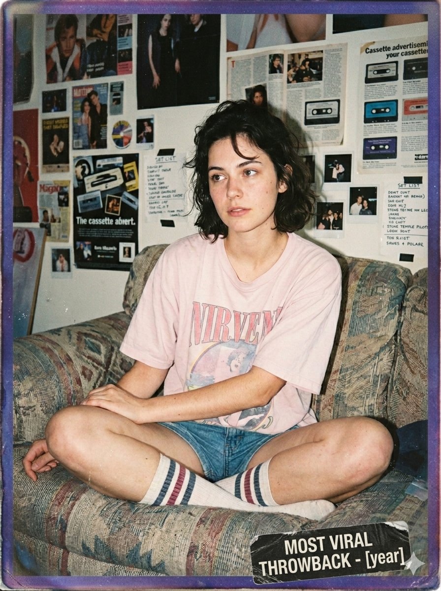 Lo-Fi 90s Bedroom Portrait With Film Grain — AI result, variation 2 of 2