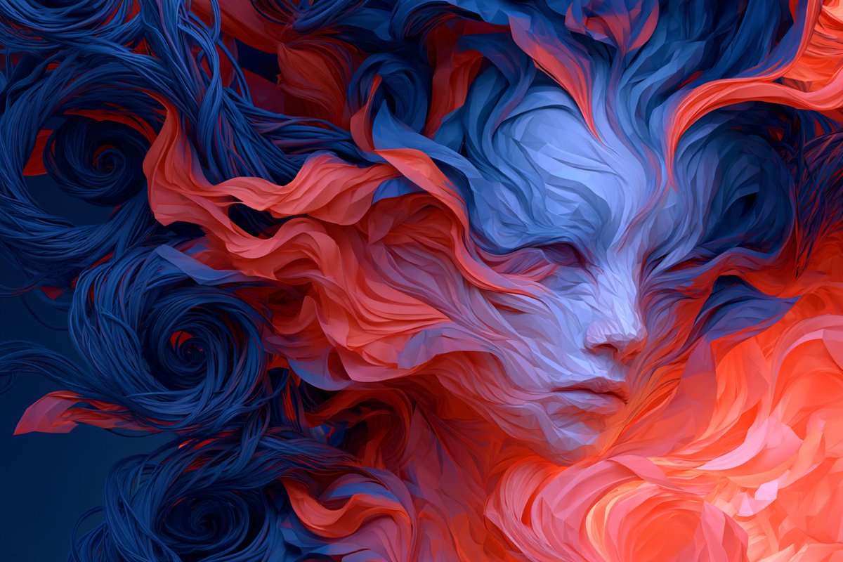 Low Poly Biomorphic Bloom Scene in Gradient Colors — AI result, variation 3 of 4