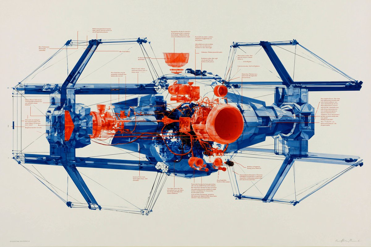 Low-Poly TIE Fighter Autopsy Infographic — AI result, variation 3 of 4