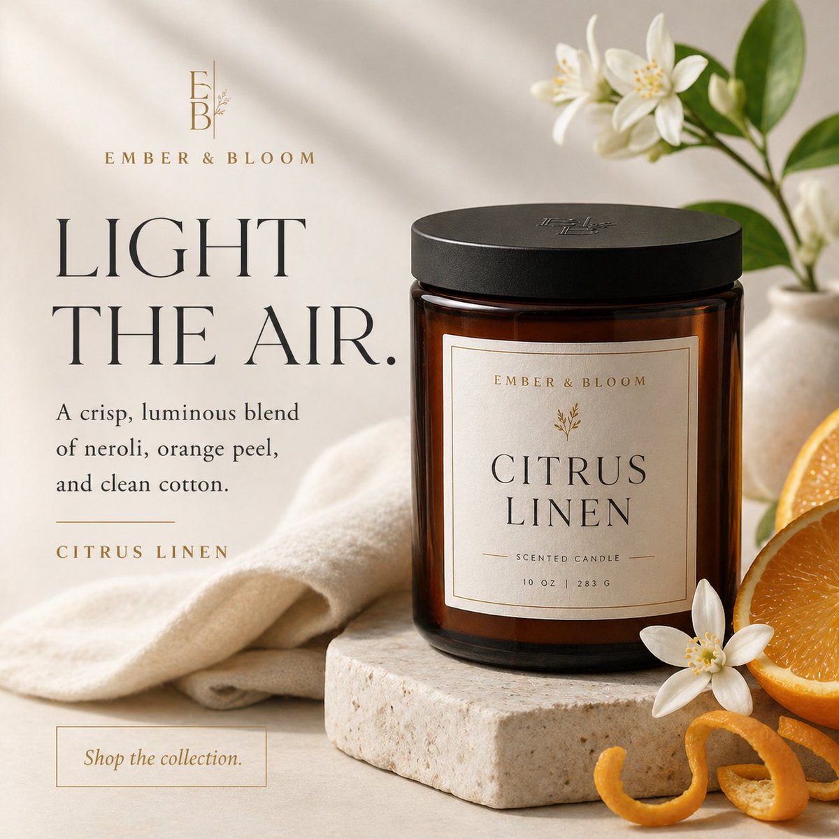 Luxury Candle Ad Set in Three Scents — AI result, variation 2 of 3