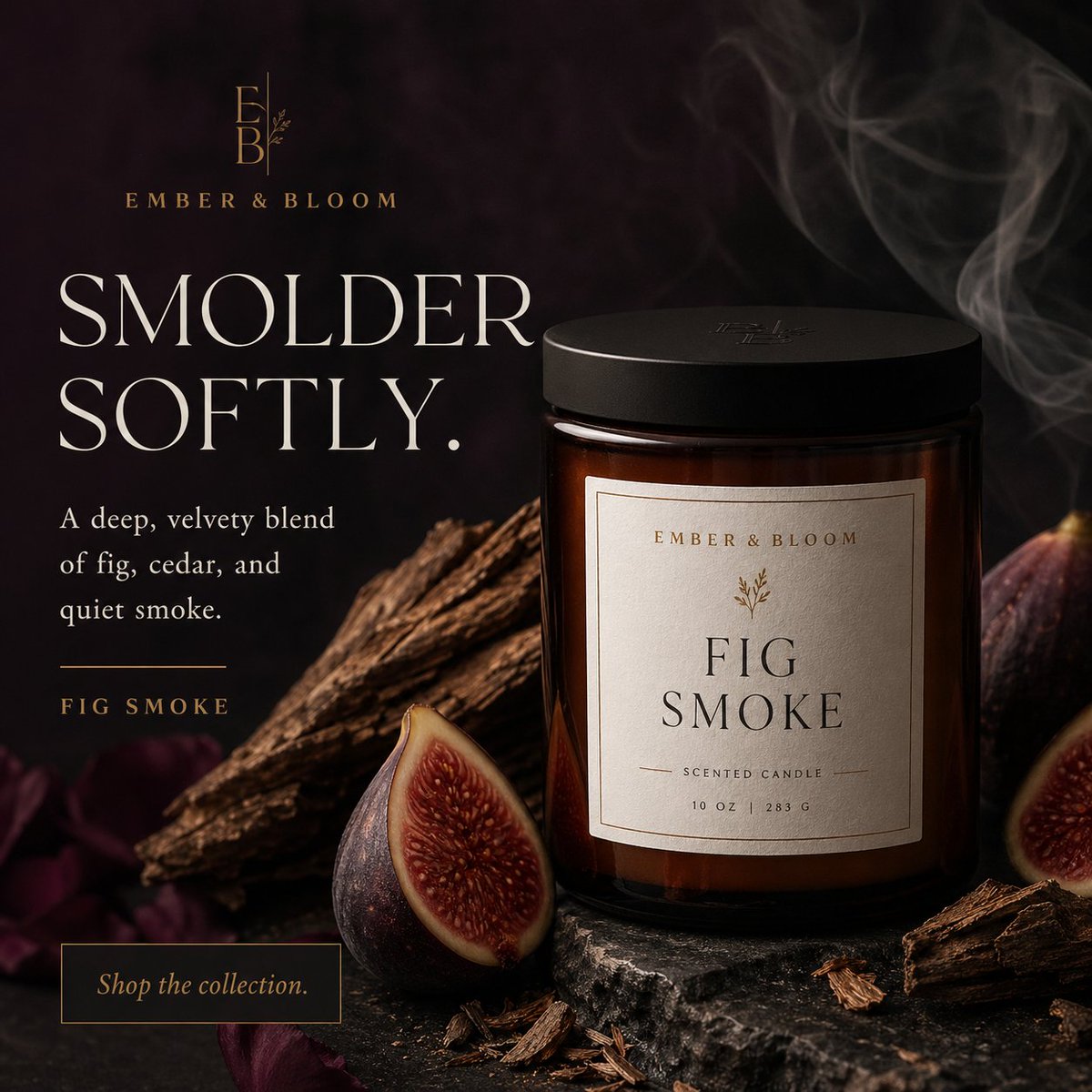 Luxury Candle Ad Set in Three Scents — AI result, variation 3 of 3
