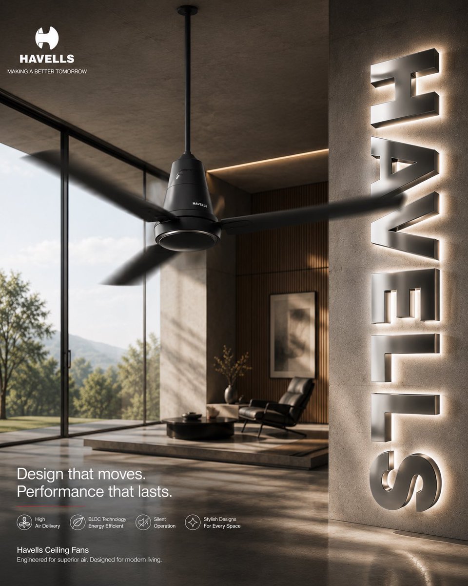 Luxury Ceiling Fan Ad with Spotlight Reveal — AI result, variation 2 of 2