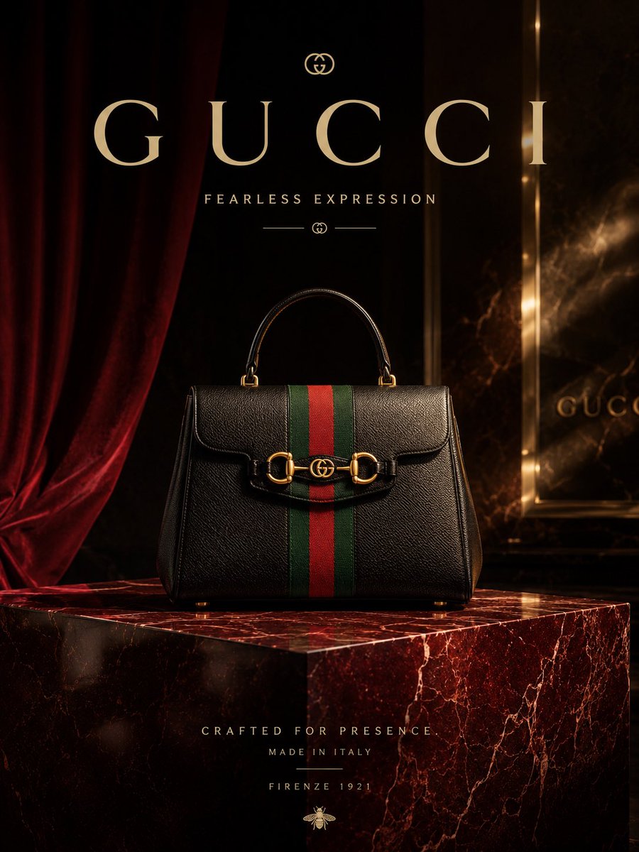 Luxury Handbag Poster With Burgundy Marble Pedestal — AI result, variation 2 of 4