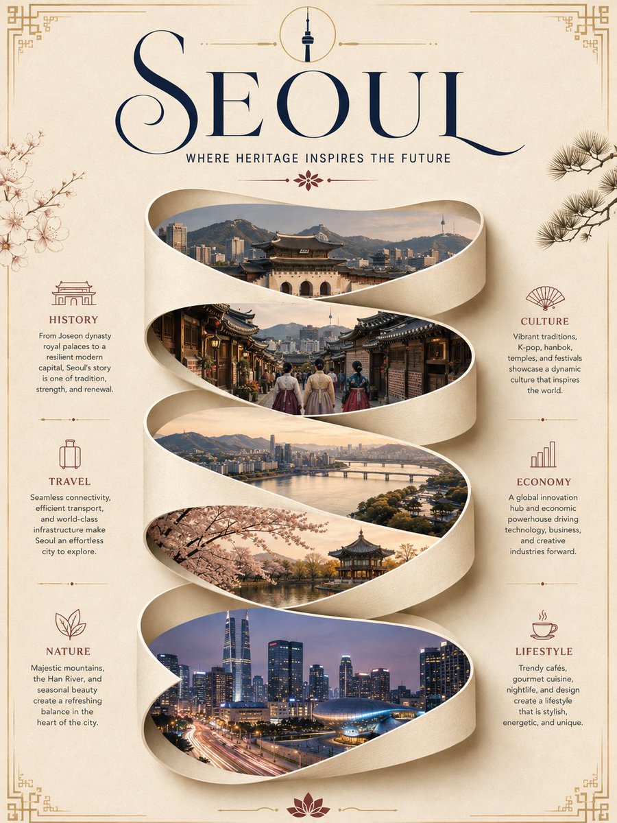 Luxury Travel Poster With Paper Ribbon Panorama — AI result, variation 2 of 4