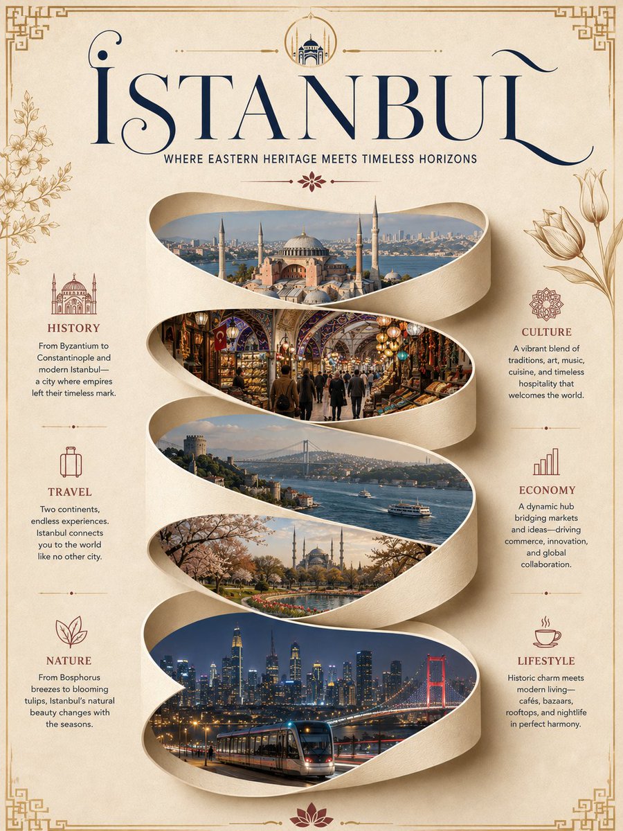 Luxury Travel Poster With Paper Ribbon Panorama — AI result, variation 3 of 4