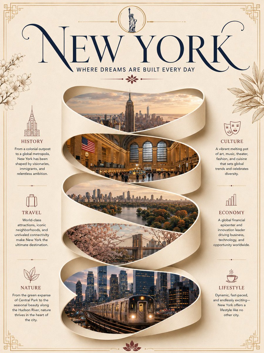 Luxury Travel Poster With Paper Ribbon Panorama — AI result, variation 4 of 4