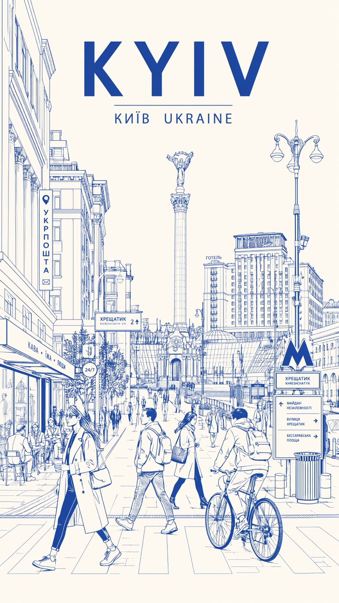 Maroon Line-Art City Street Poster — AI result, variation 2 of 2