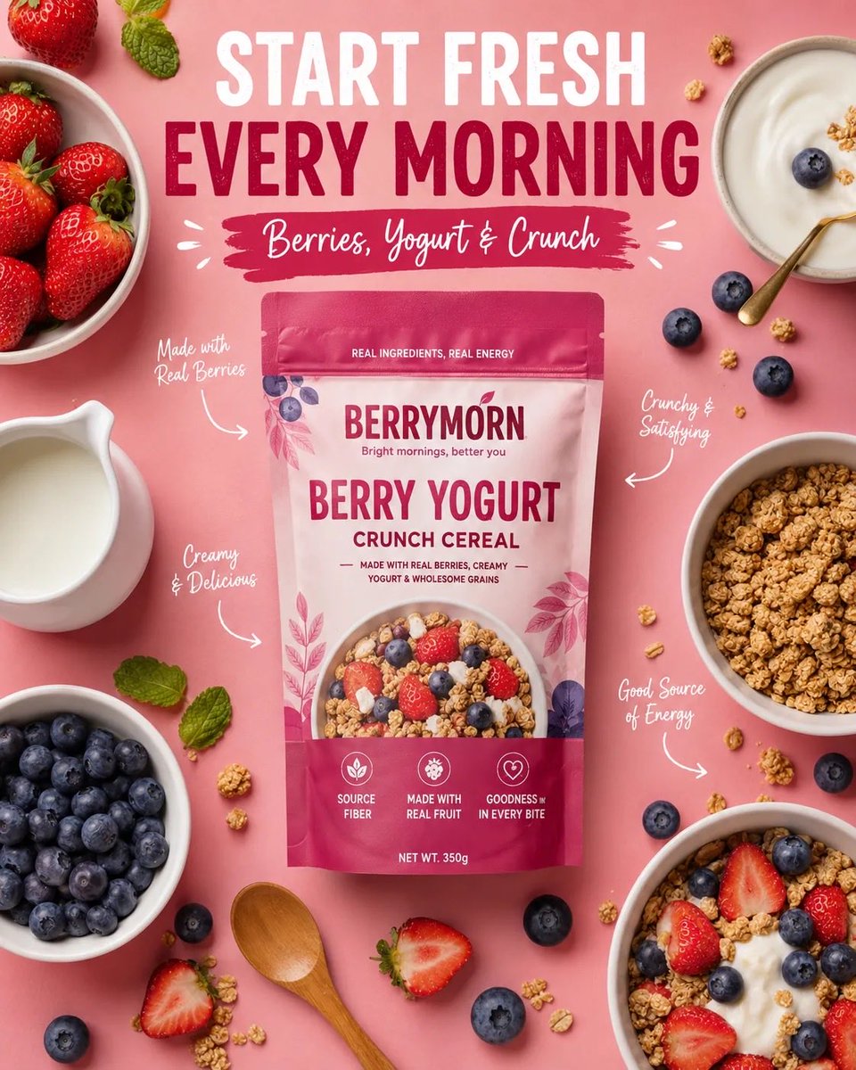 Matcha Oat Granola Breakfast Ad Poster — AI result, variation 2 of 3