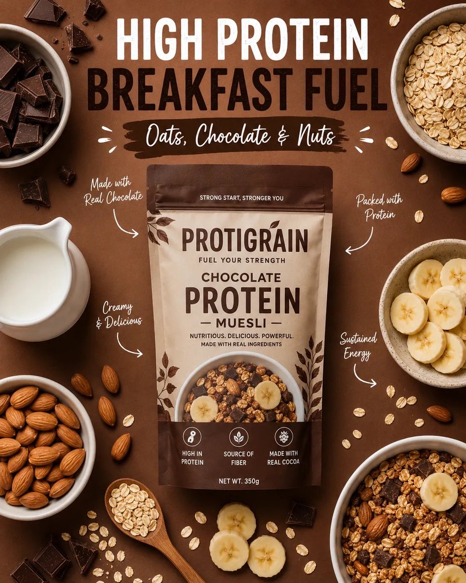 Matcha Oat Granola Breakfast Ad Poster — AI result, variation 3 of 3