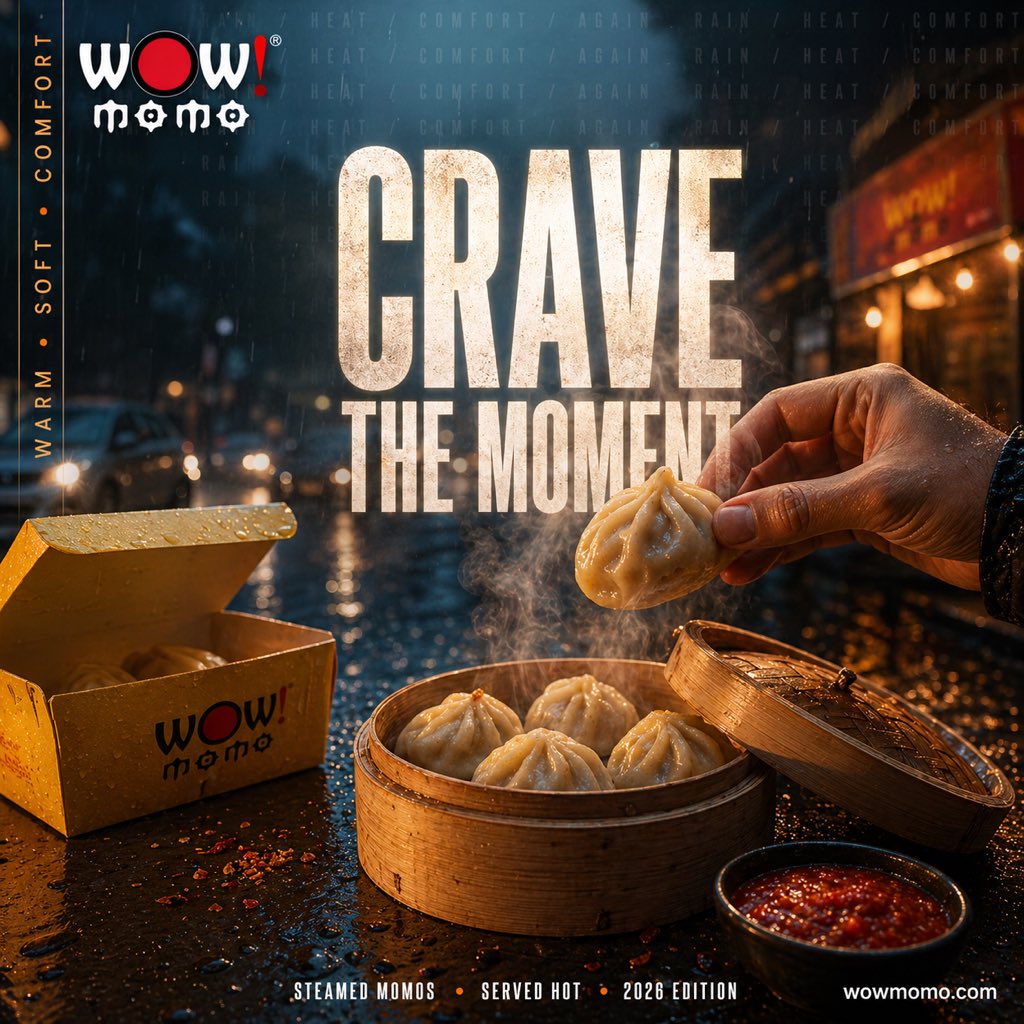 Mid-Air Momo Street Food Ad Poster — AI result, variation 2 of 4