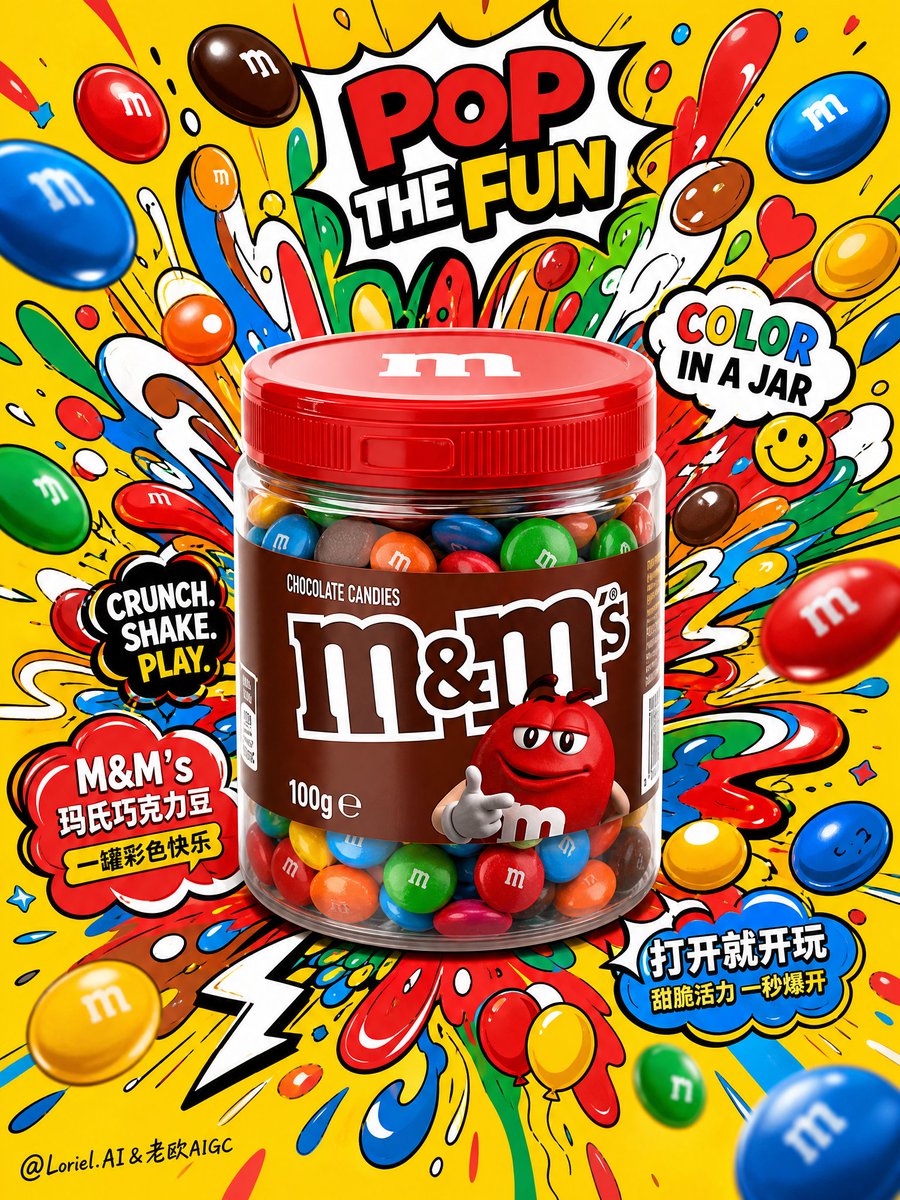 Mini M&M's Tube Pop Art Candy Poster — AI result, variation 2 of 3