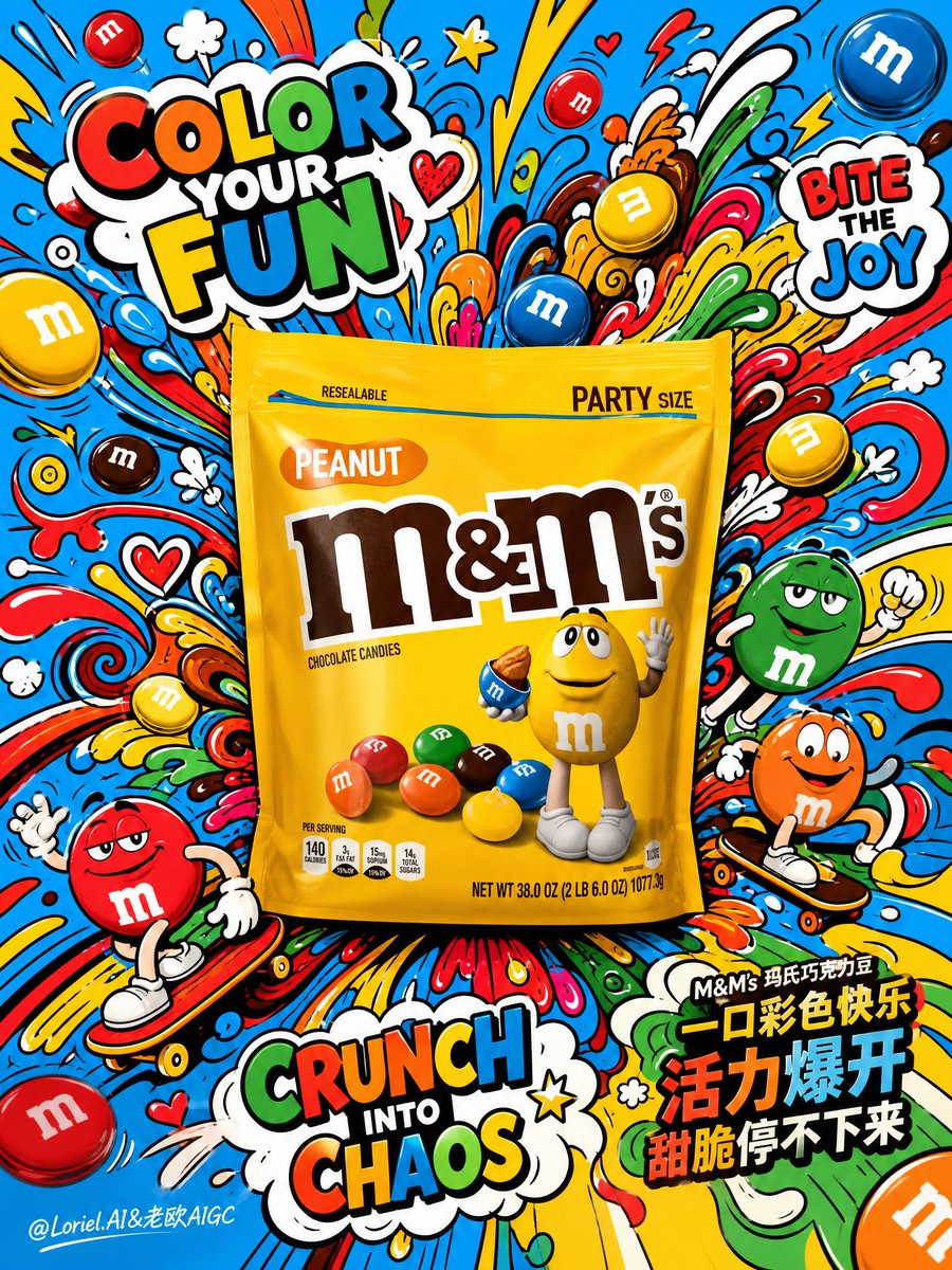 Mini M&M's Tube Pop Art Candy Poster — AI result, variation 3 of 3