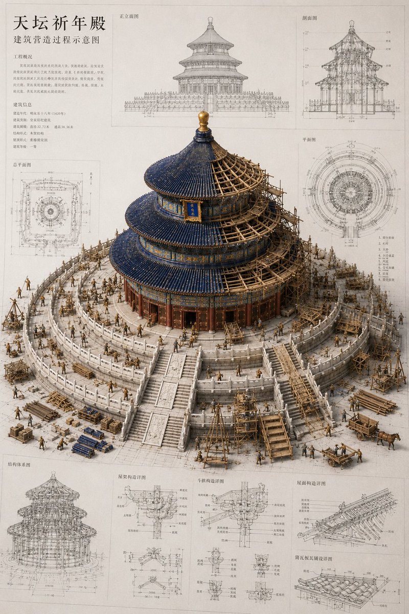Miniature Ancient Chinese Building Blueprint Model — AI result, variation 2 of 4
