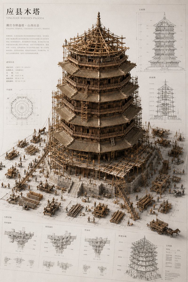 Miniature Ancient Chinese Building Blueprint Model — AI result, variation 3 of 4
