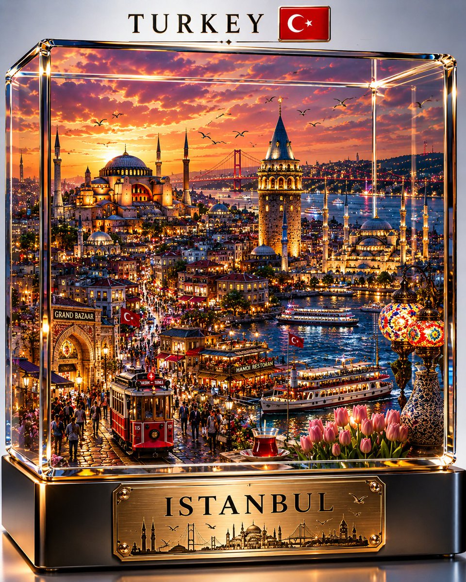 Miniature City in a Crystal Display Cube Poster — AI result, variation 2 of 4