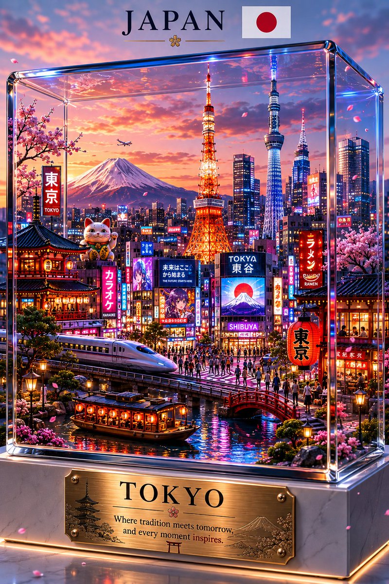Miniature City in a Crystal Display Cube Poster — AI result, variation 3 of 4