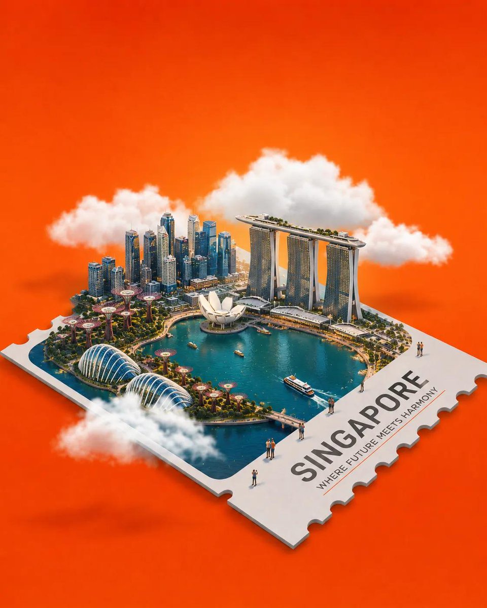 Miniature Landmark Stamp Travel Poster in 3D — AI result, variation 2 of 4