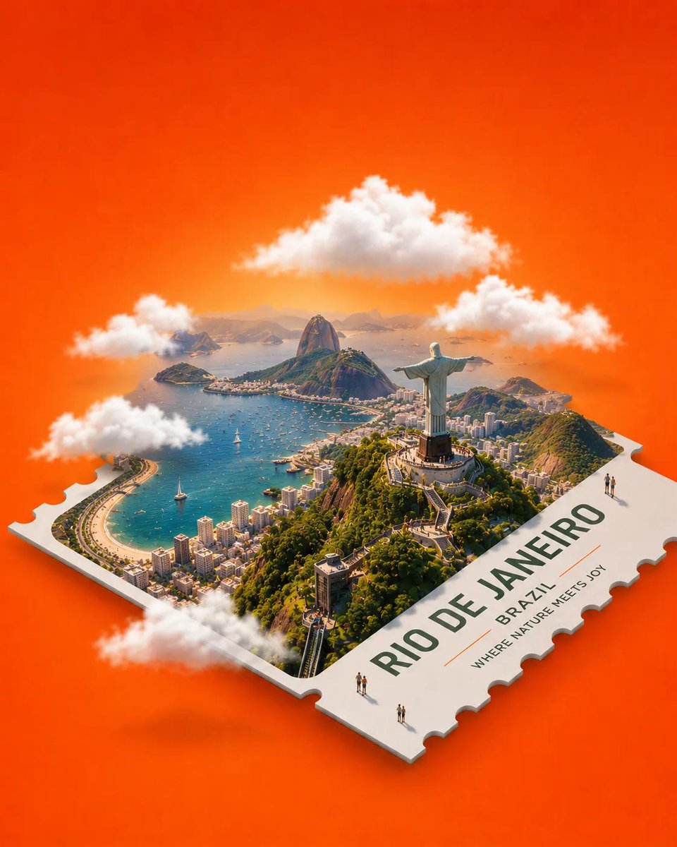 Miniature Landmark Stamp Travel Poster in 3D — AI result, variation 3 of 4