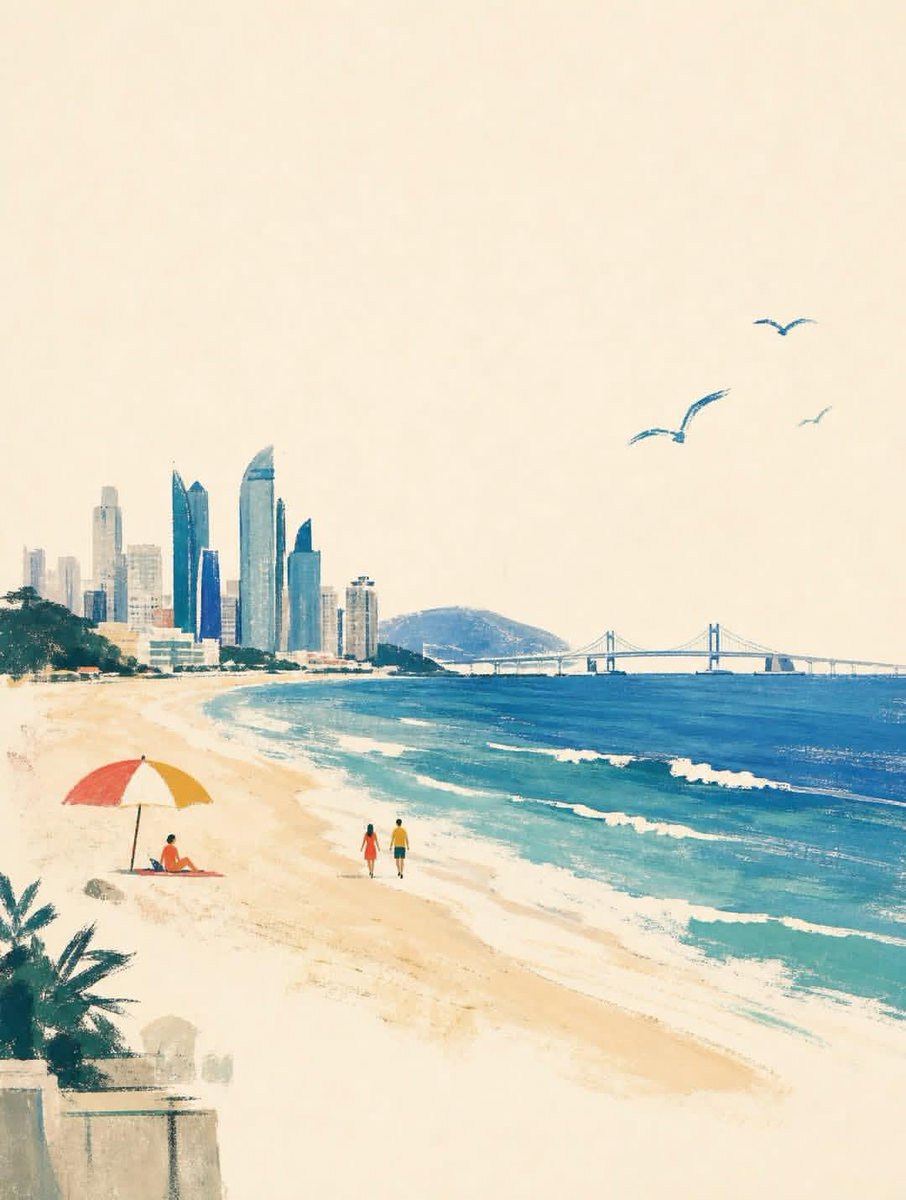 Minimal Hand-Painted Landmark Travel Poster Illustration — AI result, variation 3 of 4