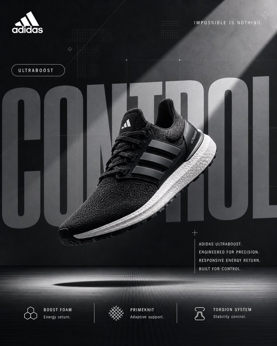 Minimal Sneaker Campaign Poster in Grid Layout — AI result, variation 2 of 2
