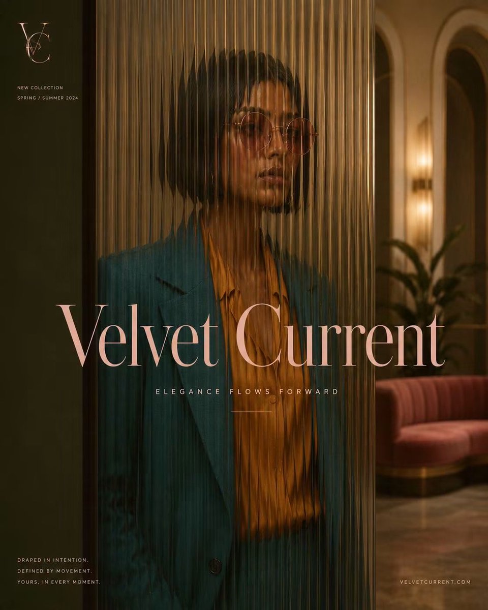 Minimalist Fashion Ad Behind Corrugated Glass — AI result, variation 3 of 3