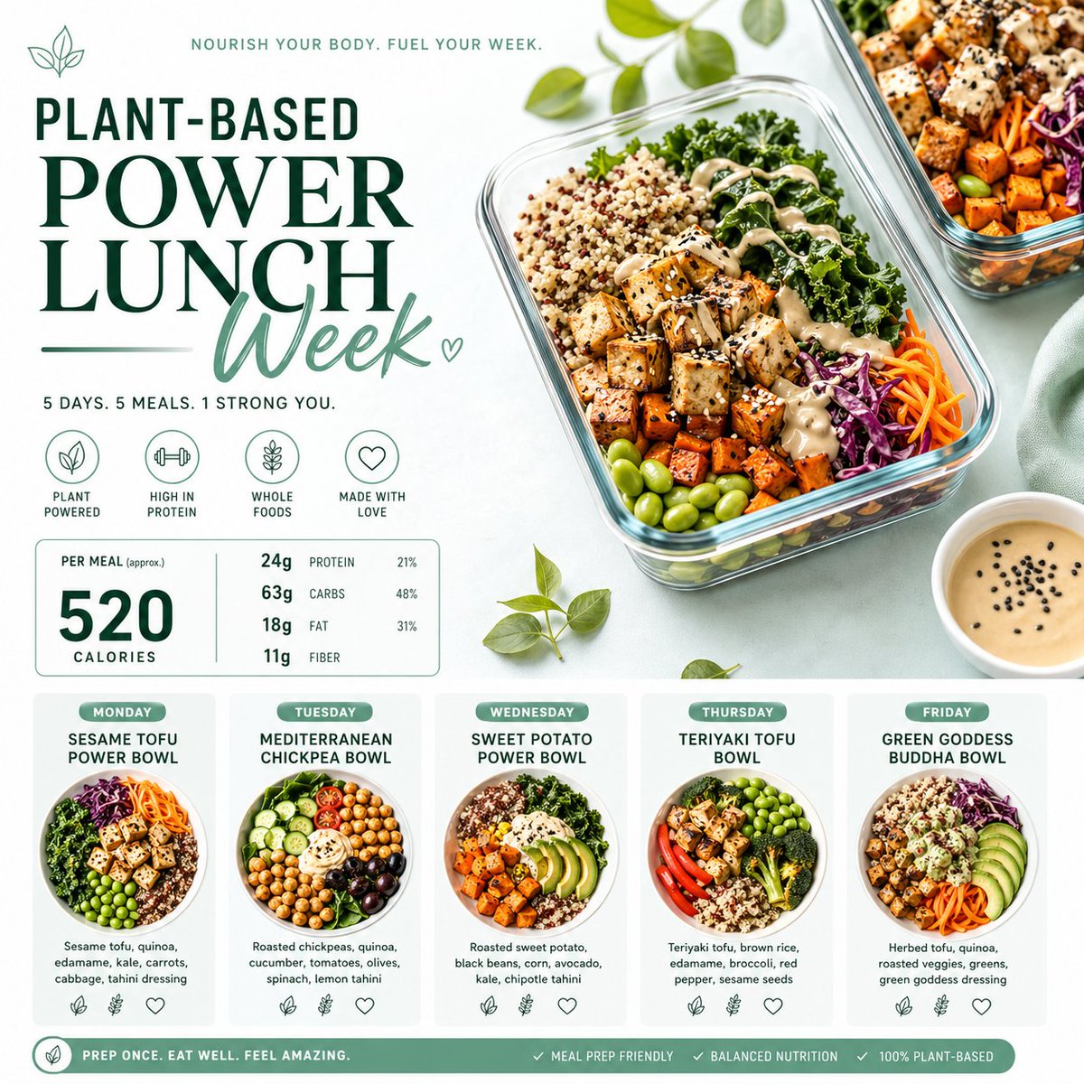 Minimalist Healthy Meal Prep Poster Design — AI result, variation 2 of 4