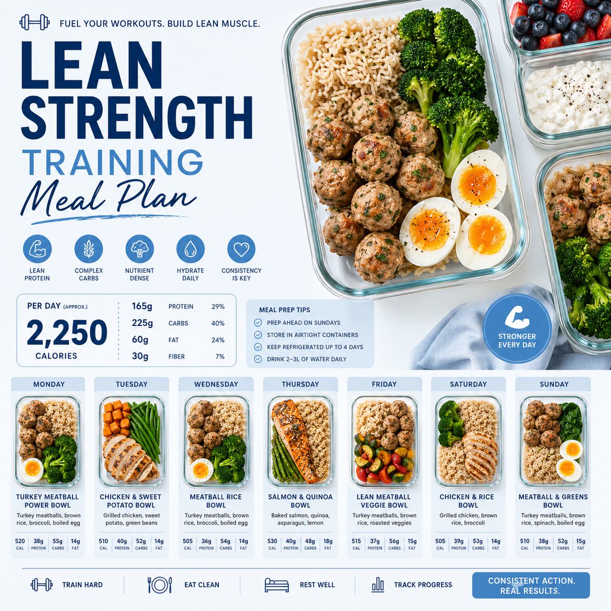 Minimalist Healthy Meal Prep Poster Design — AI result, variation 3 of 4