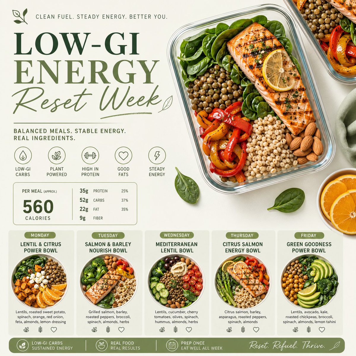 Minimalist Healthy Meal Prep Poster Design — AI result, variation 4 of 4