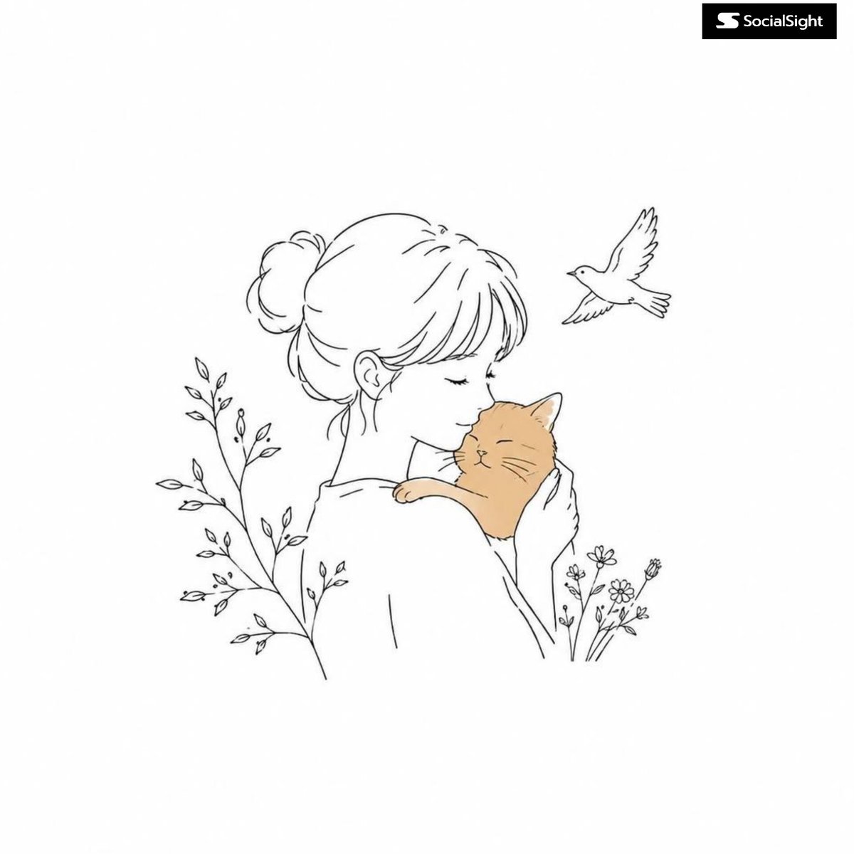 Minimalist Line-Art Profile Picture With Colored Subject — AI result, variation 2 of 4