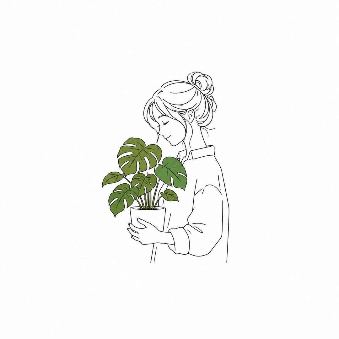 Minimalist Line-Art Profile Picture With Colored Subject — AI result, variation 4 of 4